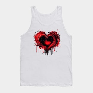 Heart Nouveau Design (Blood Red) Tank Top